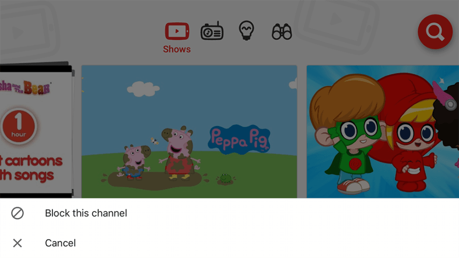 Block Channel YouTube Kids App