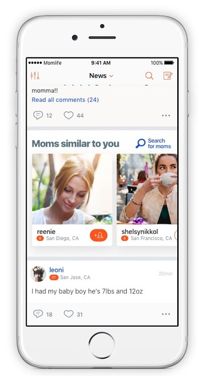Mom Life App Connect with Moms