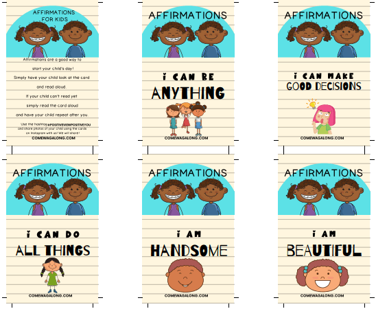 free affirmation cards for kids